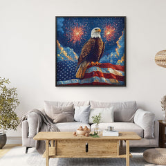 PICKFORU Patriotic Puzzle with fireworks offers a vibrant display for wall art