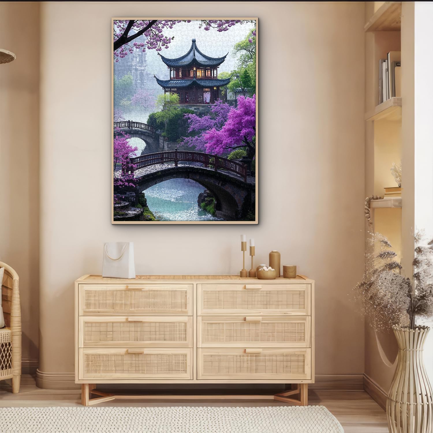 PICKFORU Plum Blossom Dreamscape colorful puzzle, family-friendly activity for evenings