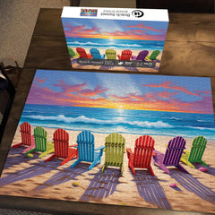 PICKFORU Poster Included Beach Puzzle: reference poster helps guide assembly.