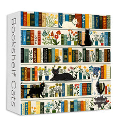 PICKFORU Retro Bookshelf Puzzle box with 1000 pieces and storage feature