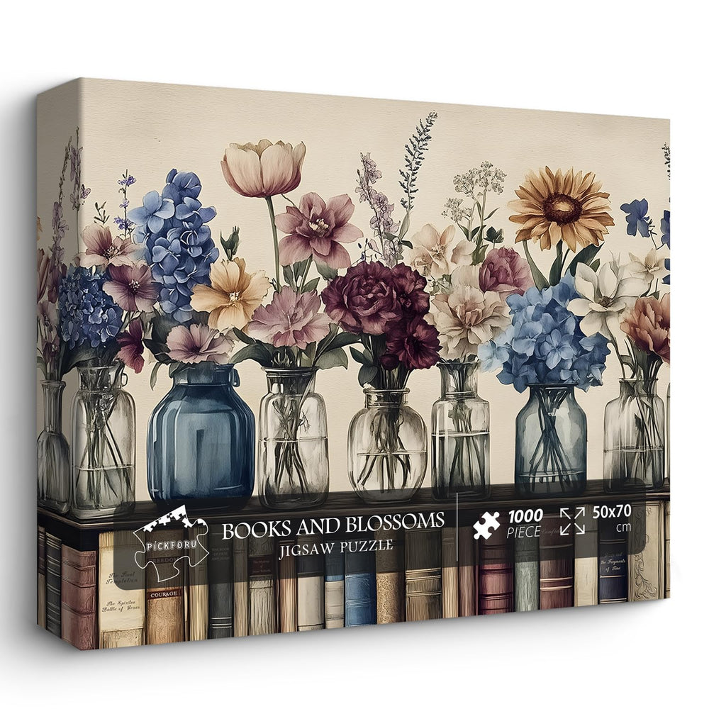 PICKFORU Retro Wildflowers front cover shows vibrant vintage florals for a calming puzzle session