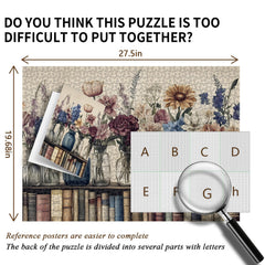 PICKFORU Retro Wildflowers puzzle box stands as decorative storage and keeps the pieces safe