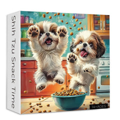 PICKFORU Shih Tzu Snack Time puzzle box, ideal for family puzzle nights.