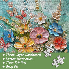 PICKFORU Spring butterflies fluttering among flowers in a garden puzzle, ideal for mindful evenings.
