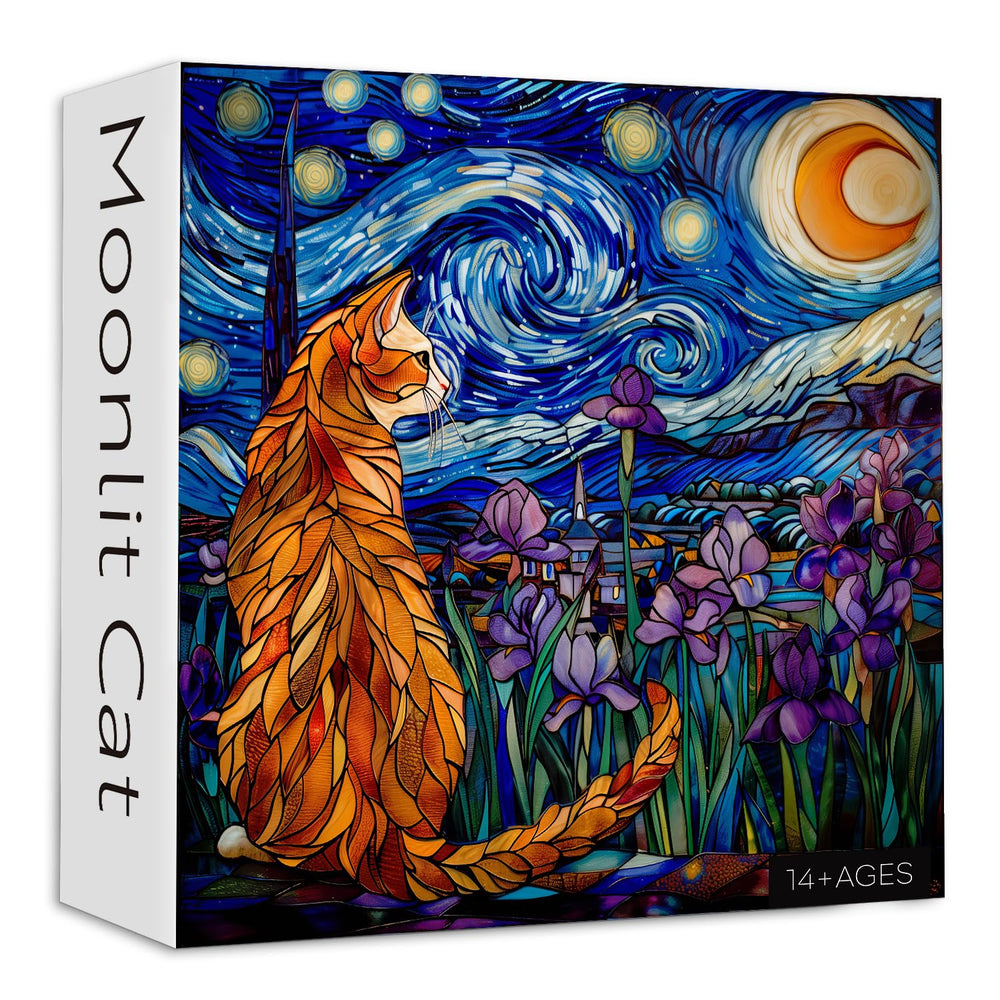Pickforu stained glass puzzle 1000 pieces box view for a satisfying unboxing.
