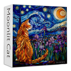 Pickforu stained glass puzzle 1000 pieces box view for a satisfying unboxing.