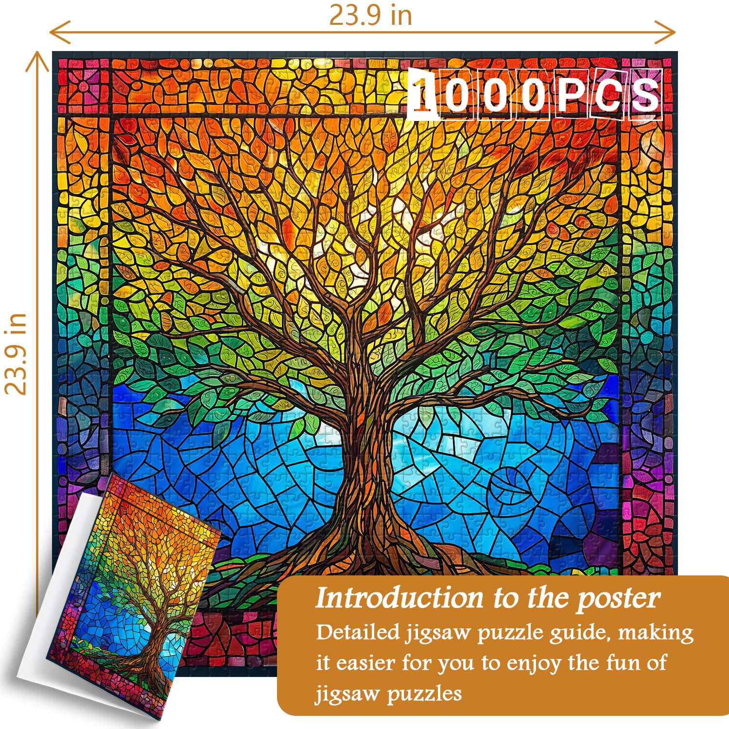PICKFORU Stained glass puzzle with precise interlocks and fit