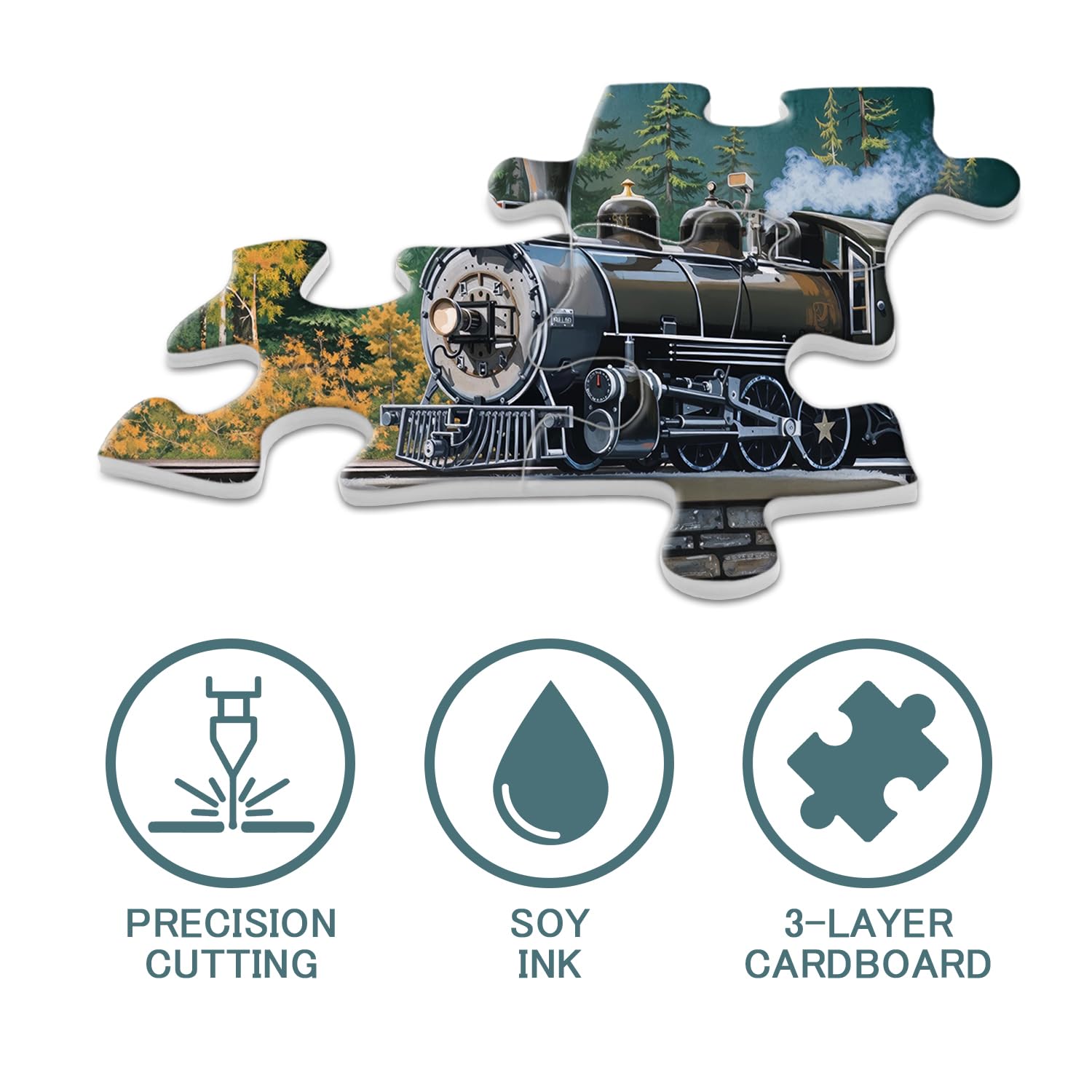 PICKFORU Stream Fishing puzzle back with letters aids guided, easier assembly