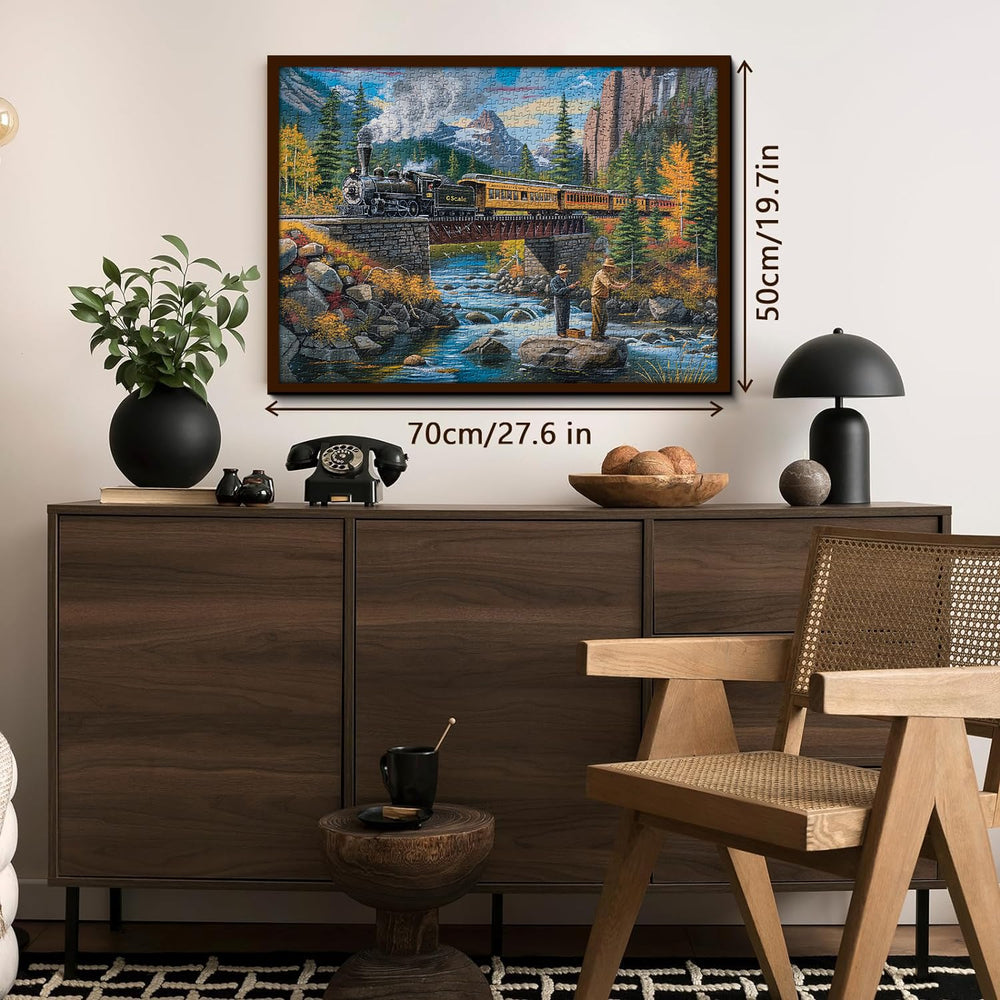 PICKFORU Stream Fishing puzzle forest scene offers immersive nature viewing