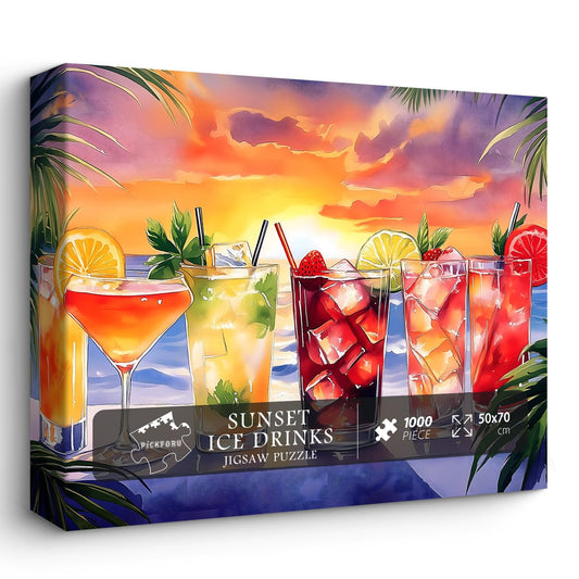 PICKFORU Summer Beach Puzzle Box – sturdy packaging for easy storage.