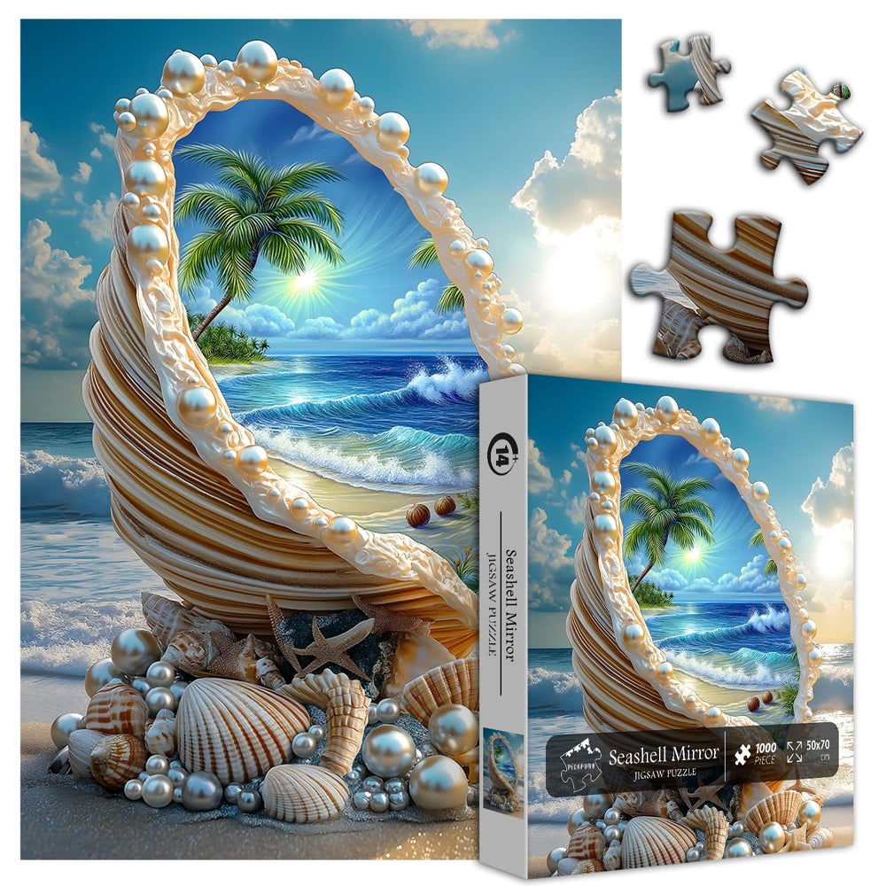 PICKFORU Summer Marine Jewel Seashell Edge highlights pearls for elegant display.