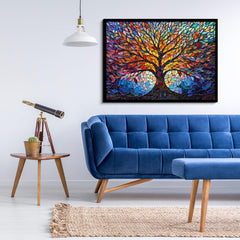 PICKFORU tree of life puzzle color closeup with vibrant mosaic tones for inspiration