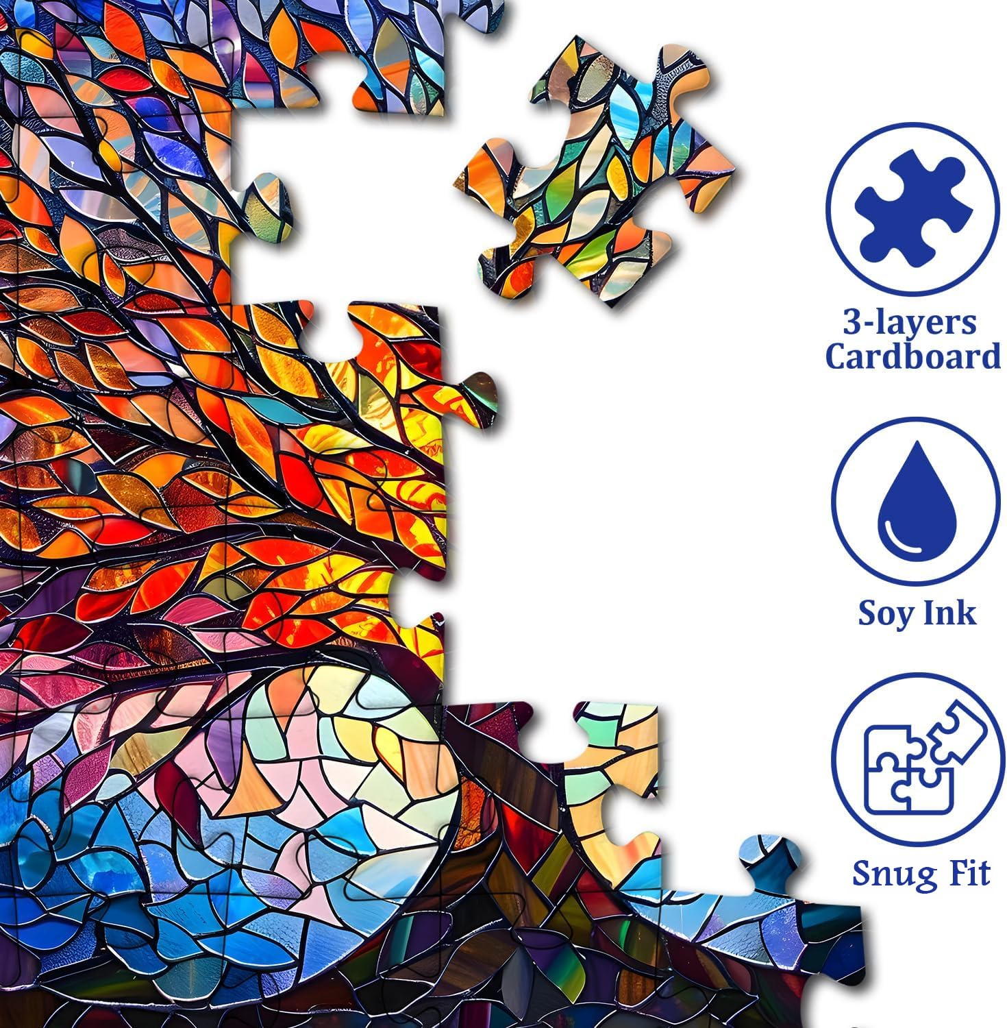 PICKFORU tree of life puzzle completed with poster reference to guide assembly