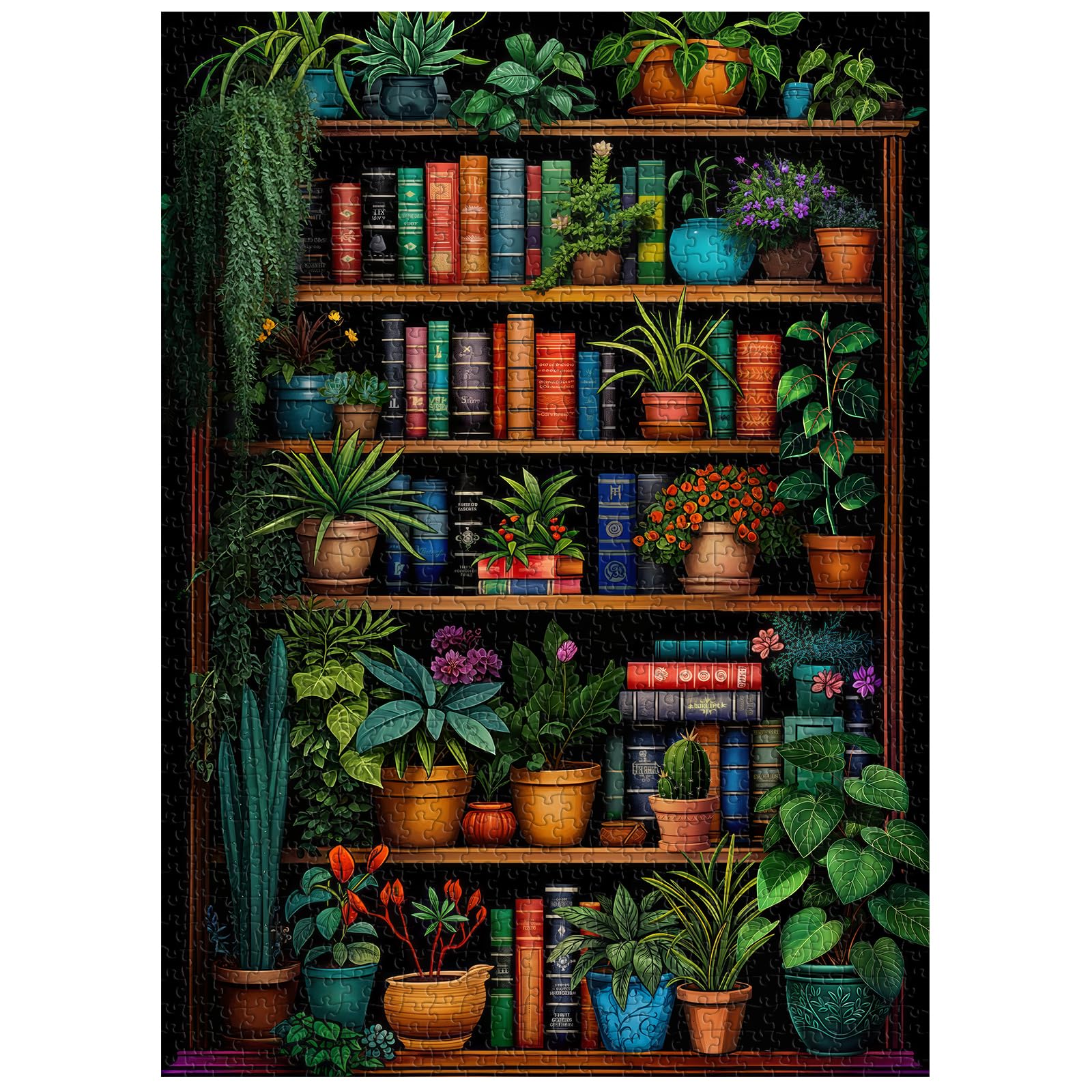 PICKFORU vintage bookshelf puzzle box view for adults