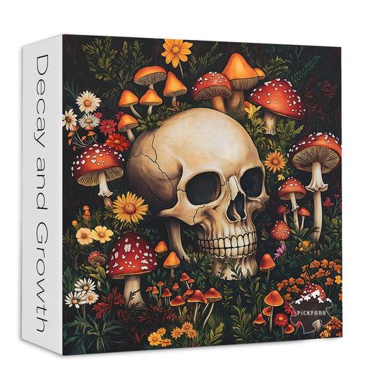 PICKFORU vintage mushroom puzzle, colorful pieces for relaxing evenings