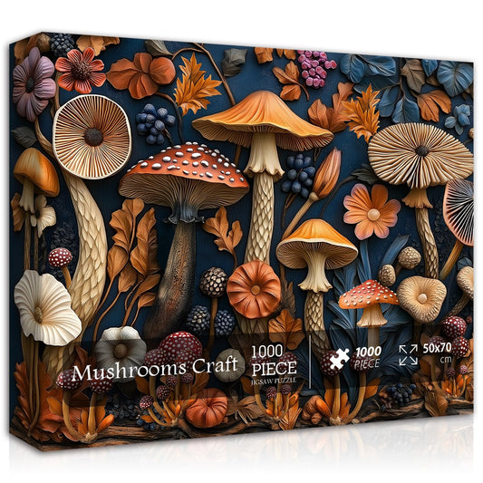 PICKFORU vintage mushroom puzzle box shows sturdy packaging for adults