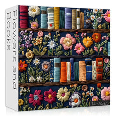 PICKFORU Wildflower Pages embroidery-style puzzle art for mindful puzzling
