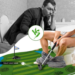 PICKLETECH Toilet Golf hole with flag creates an authentic mini course in tight spaces.