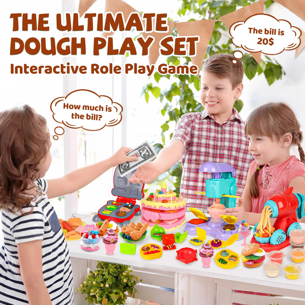 Pickuparts dough set includes hamburger press for fun kitchen role-play