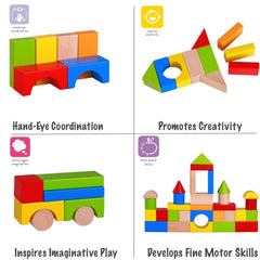 Pidoko Kids wooden blocks with smooth edges ensure safe toddler play.