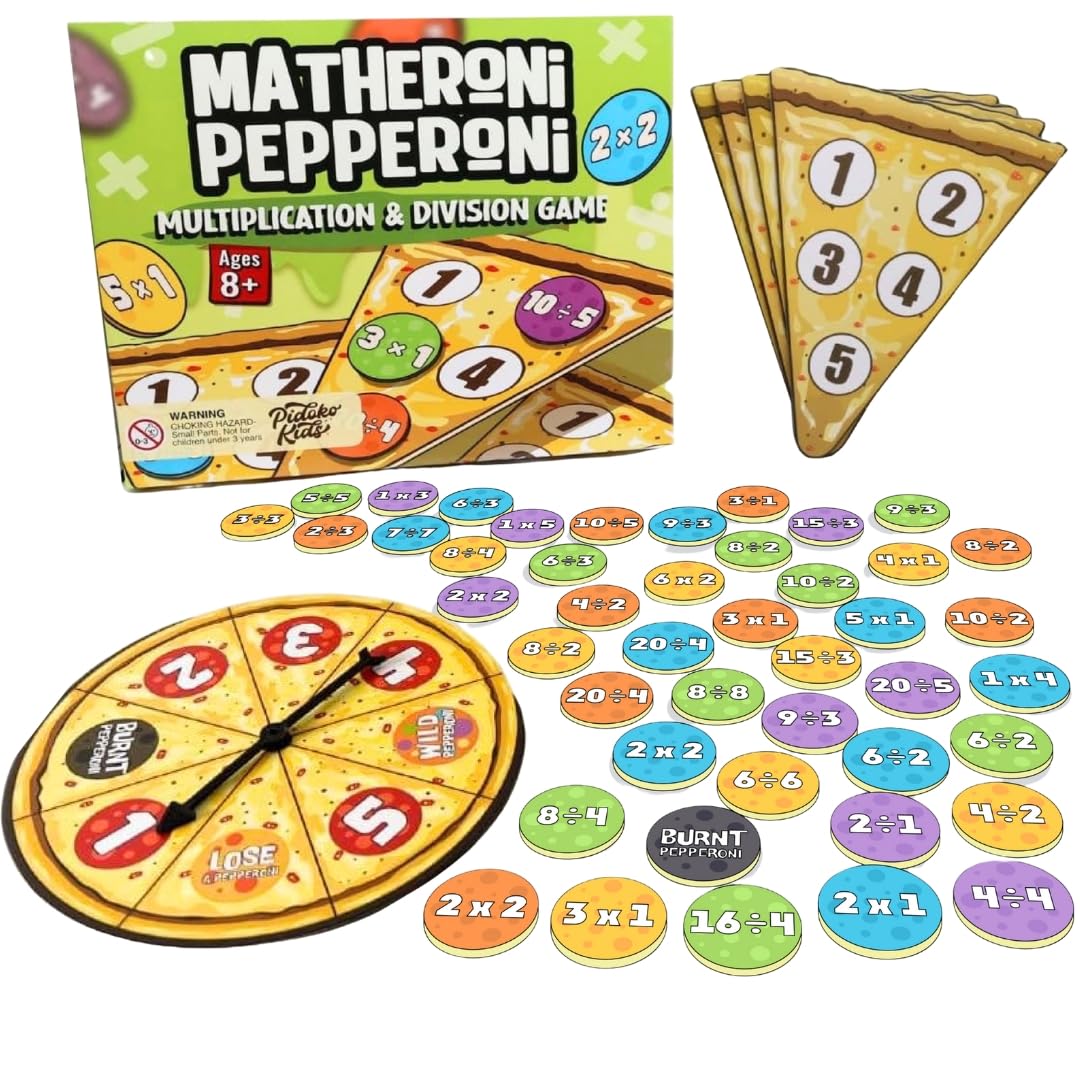 Pidoko Kids Matheroni Pepperoni spinner for fast multiplication practice during play