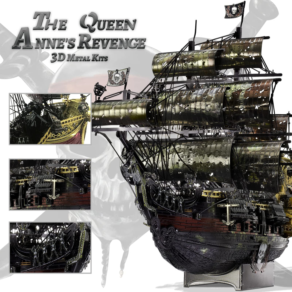 Piececool Queen Anne's Revenge metal sheets highlighting durable craftsmanship