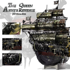 Piececool Queen Anne's Revenge metal sheets highlighting durable craftsmanship