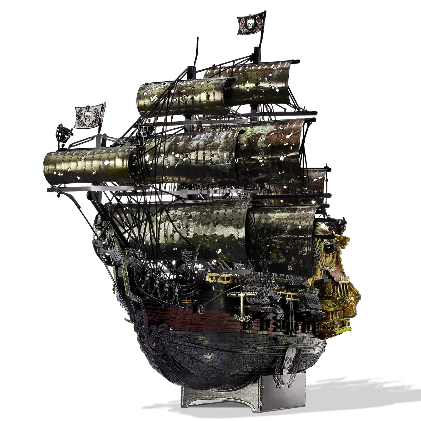 Piececool Queen Anne's Revenge ship parts for precise metal assembly at home