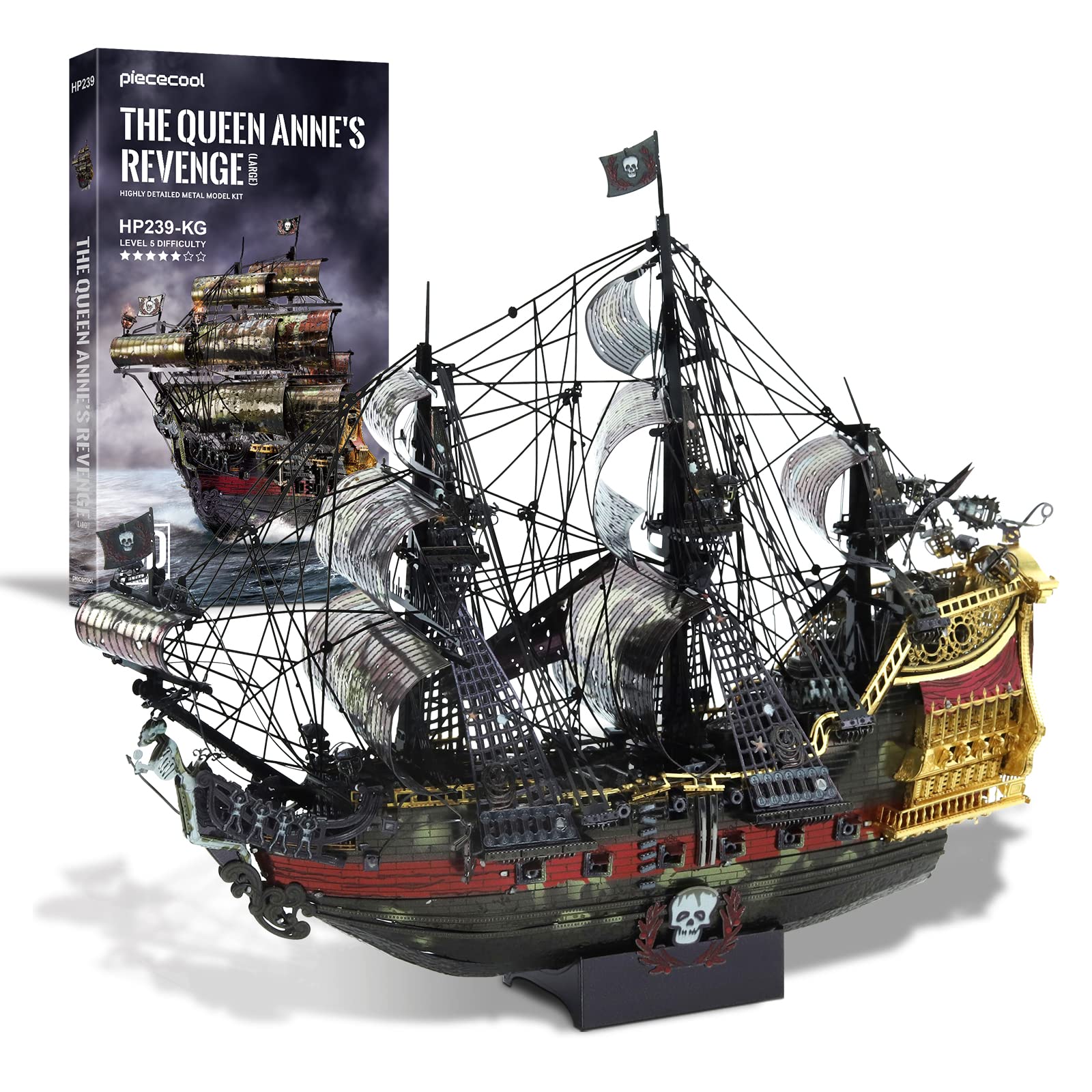 Piececool Queen Anne's Revenge stainless steel edges for safe handling