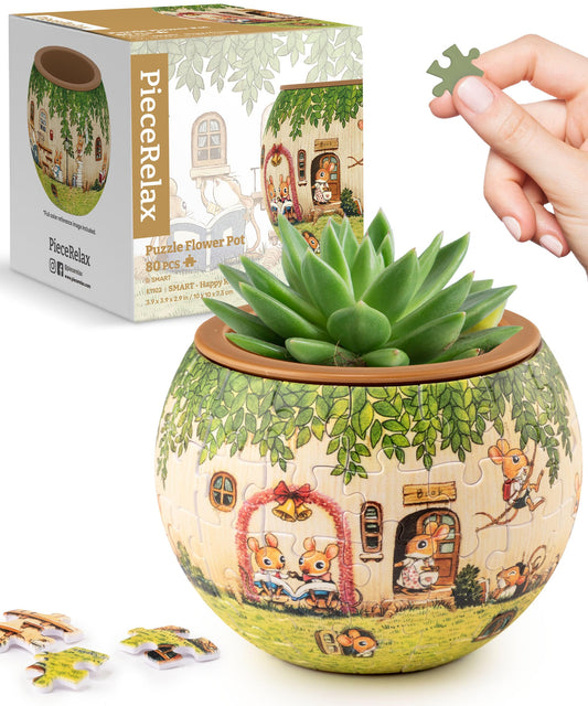 PieceRelax 3D puzzle planter interlock design for sturdy display use.
