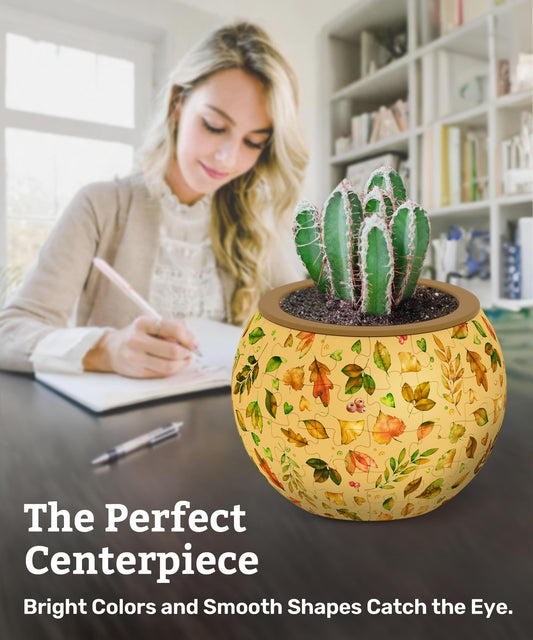 PieceRelax 3D puzzle planter side-pattern close-up highlights interlock joints and sturdiness