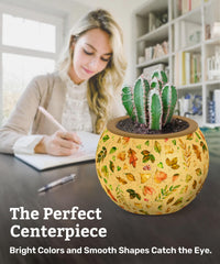 PieceRelax 3D puzzle planter side-pattern close-up highlights interlock joints and sturdiness