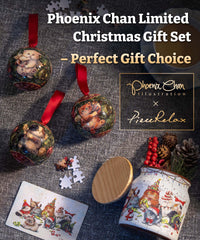 PieceRelax hanging cord lets you display these ornaments on a tree.