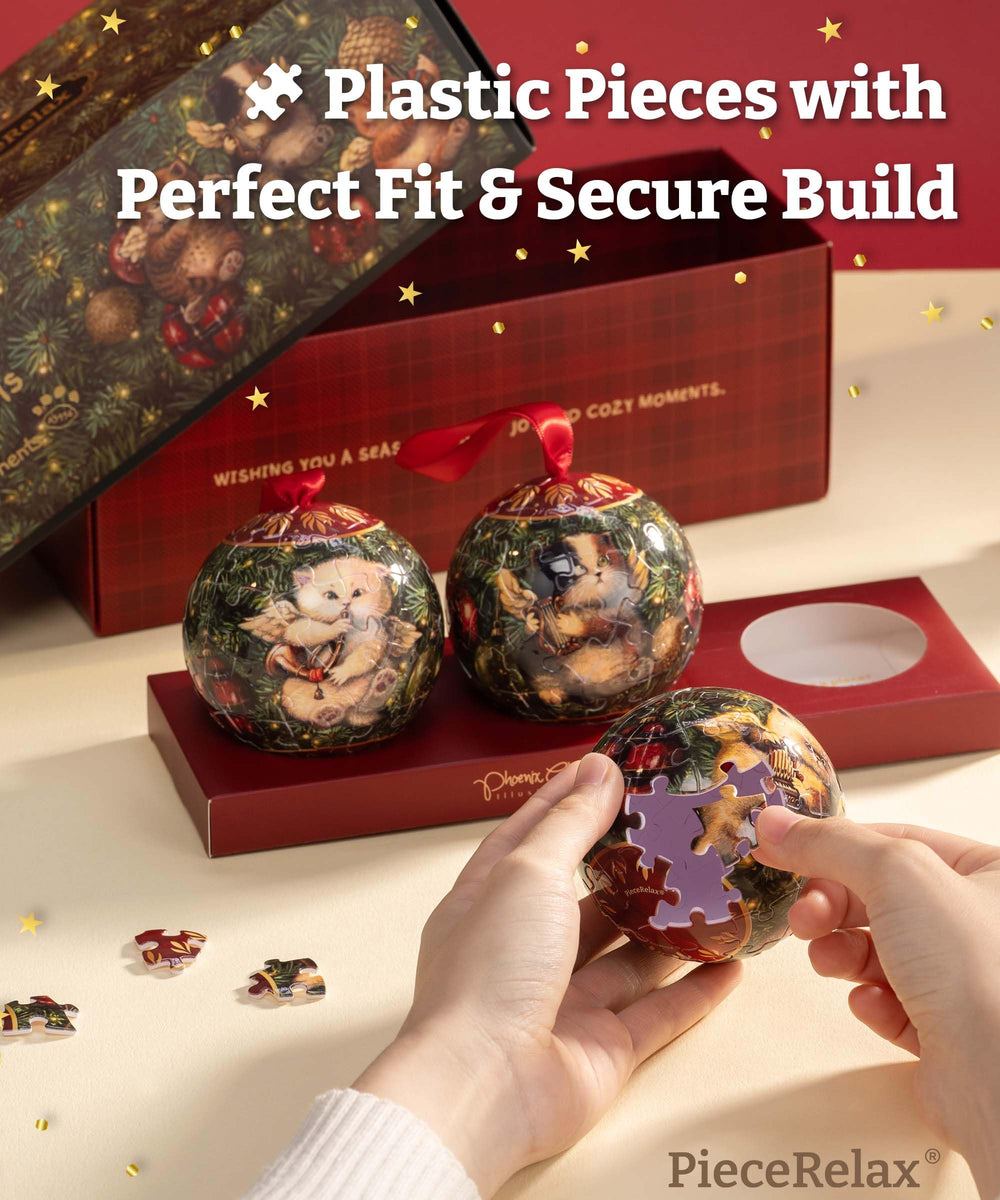 PieceRelax Kitty Angels 3D puzzle ball showcases delicate design for decorative display.