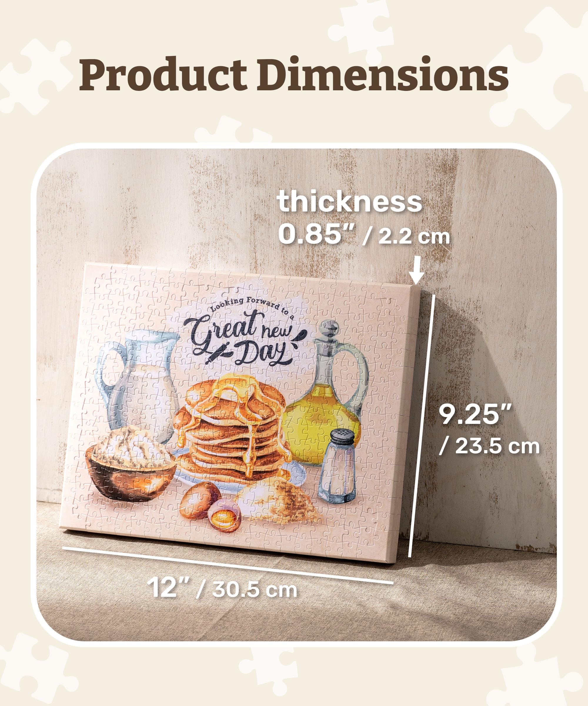 PieceRelax puzzle canvas with panel size 12x9.25 inches for easy mounting