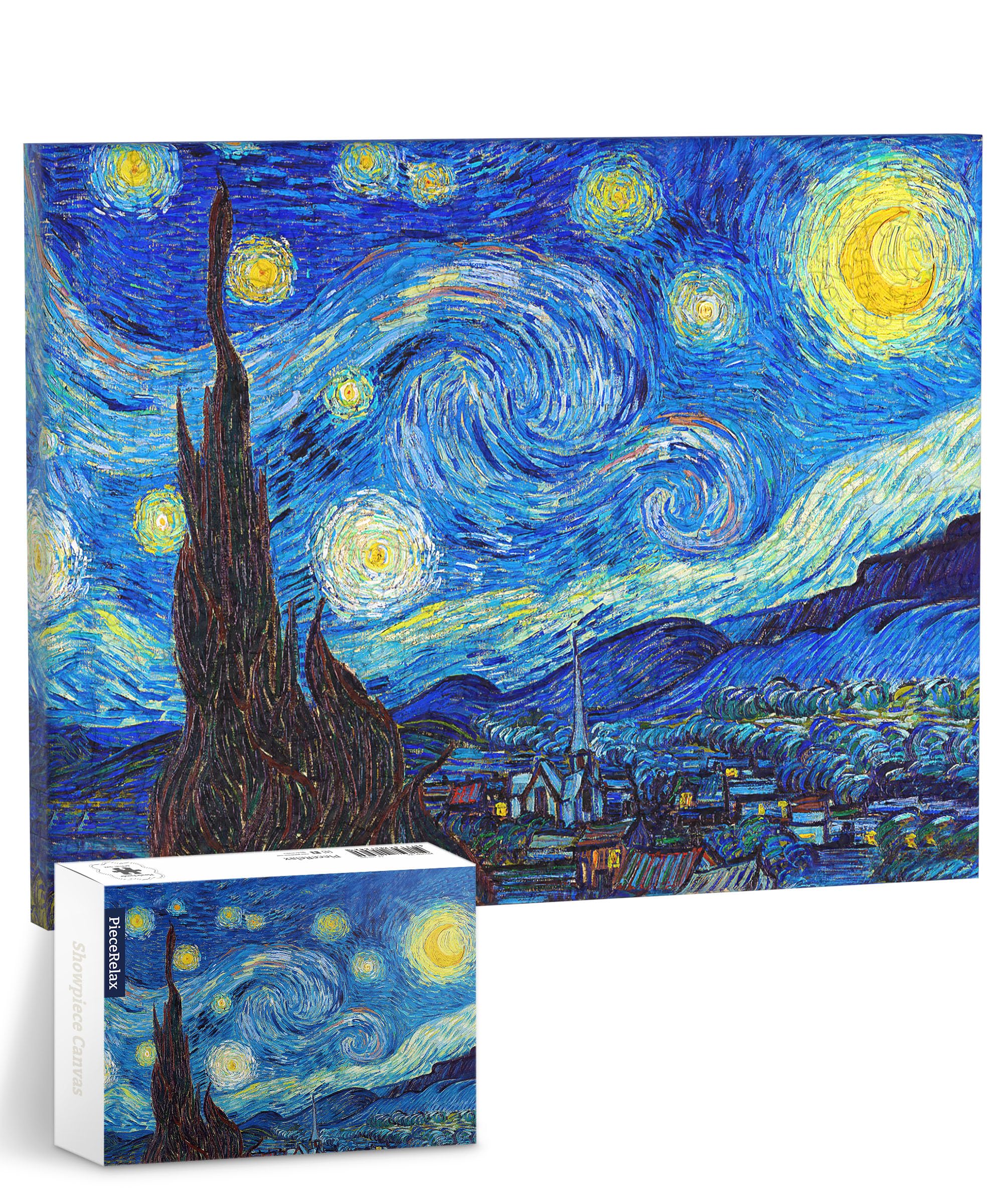 PieceRelax Starry Night puzzle canvas angle view for living room decor