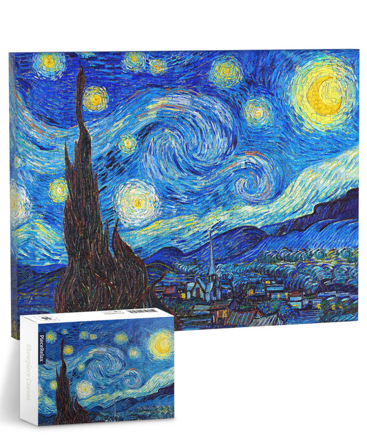 PieceRelax Starry Night puzzle canvas angle view for living room decor