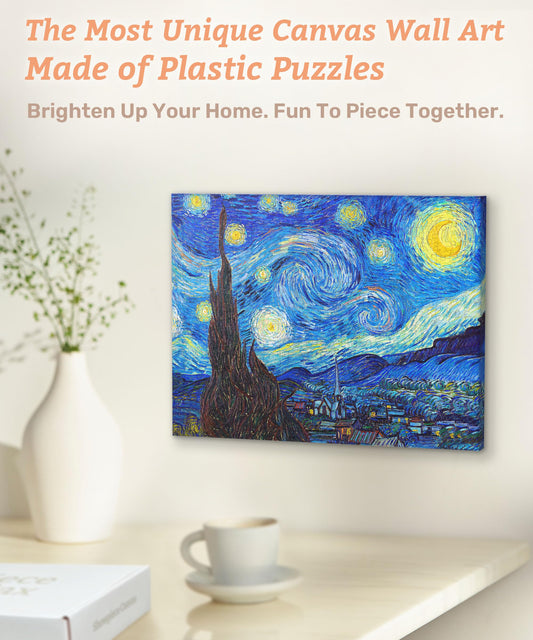 PieceRelax Starry Night puzzle canvas angle view for living room decor (alternate angle)