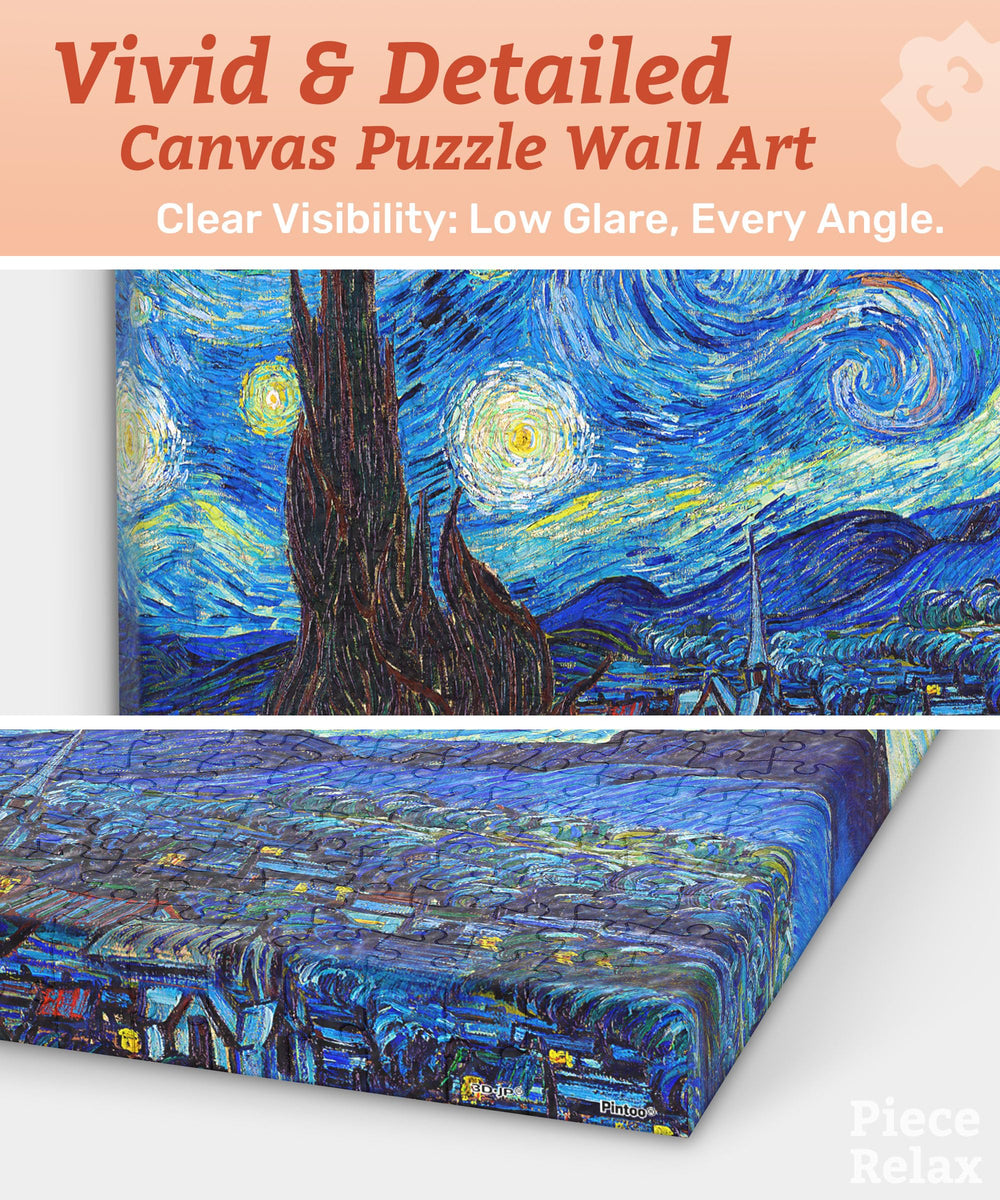 PieceRelax Van Gogh wall art puzzle highlighting swirling skies