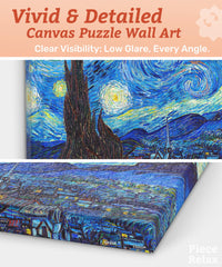 PieceRelax Van Gogh wall art puzzle highlighting swirling skies