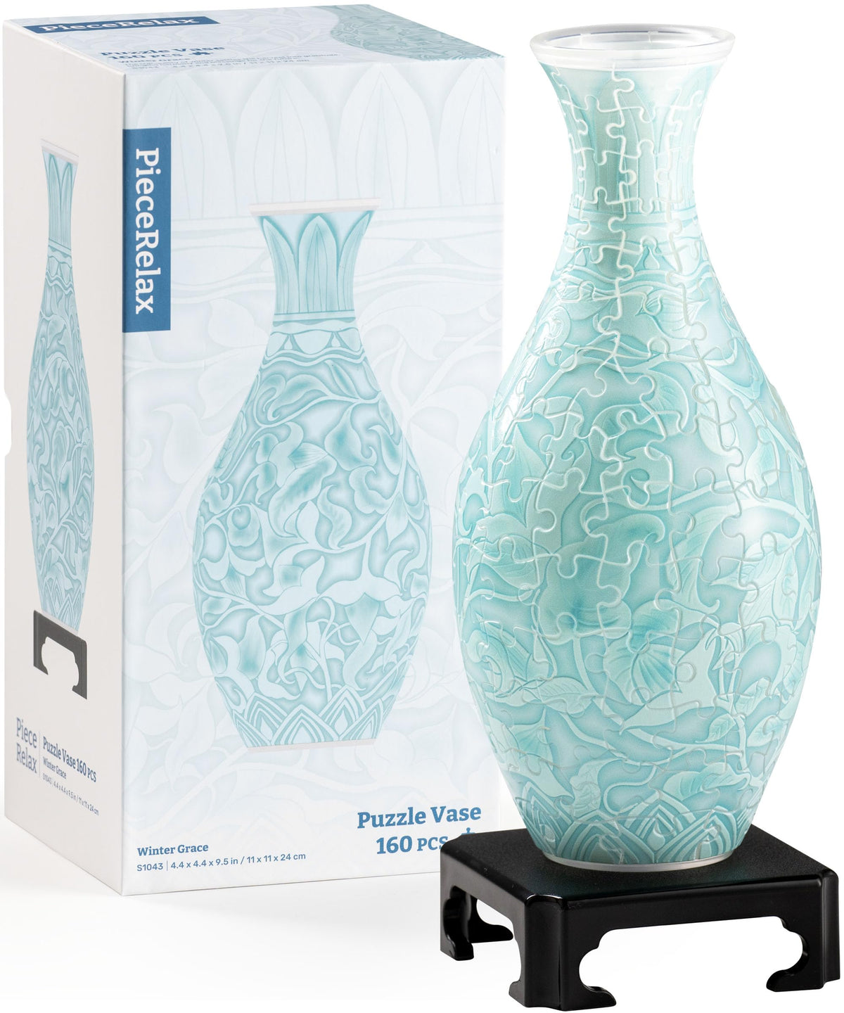 PieceRelax Winter Grace assembled 3D puzzle vase for stylish home decor