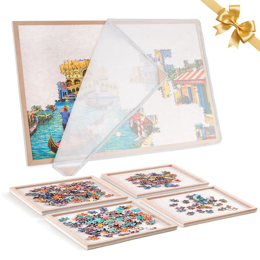 Piecevana puzzle board front view shows spacious 31.5x24 surface for organized 1000-piece solving.