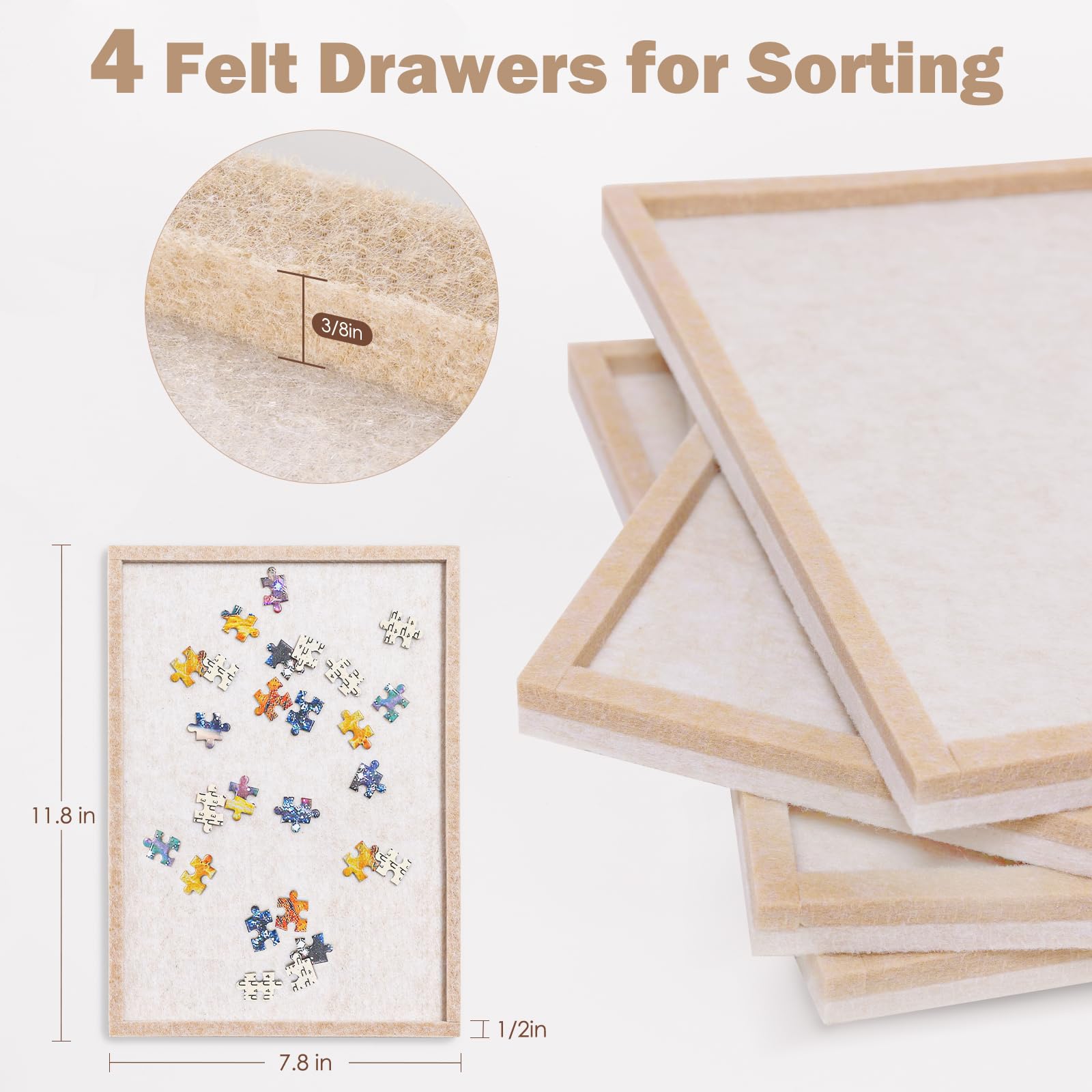 Piecevana puzzle board protective cover protects puzzles from pets and dust.