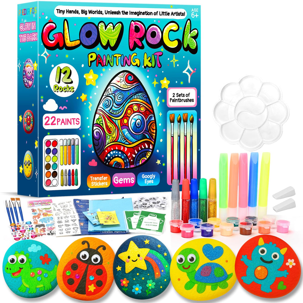 PiediaFos Rock Painting Kit rocks ready for vibrant, kid-friendly art projects and display.