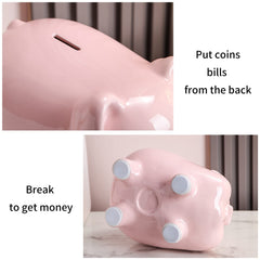 Close look at the 11-inch ceramic bank’s sturdy construction.