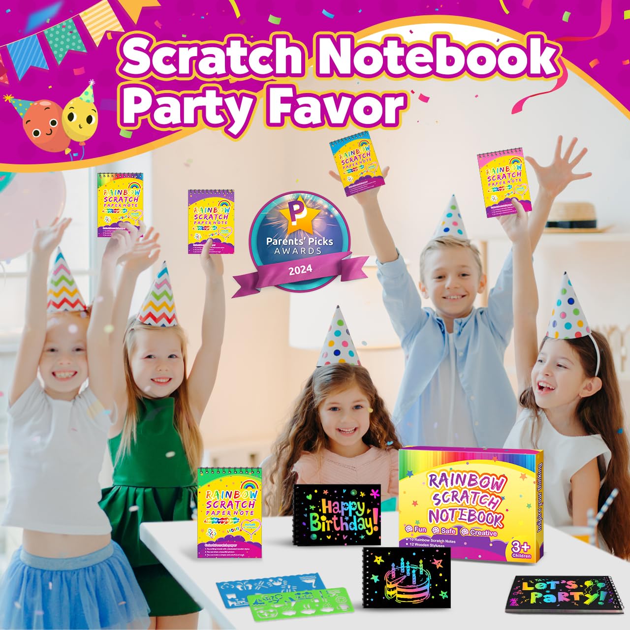 Pigipigi Kids scratch art stencils for guided pattern creation