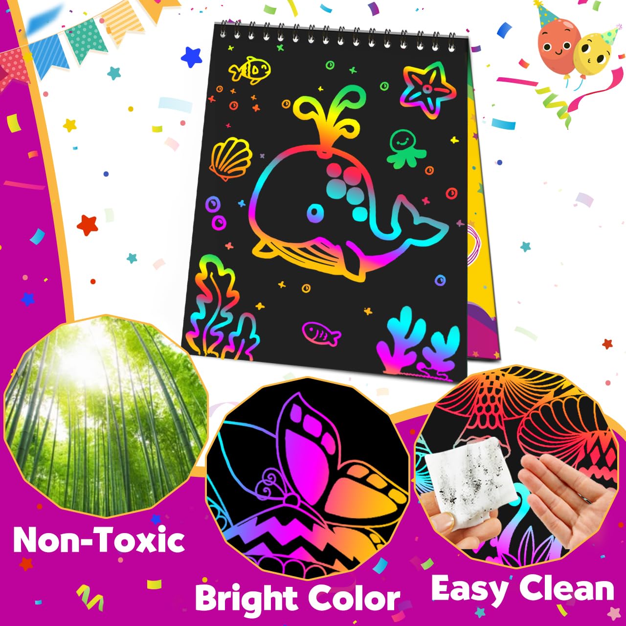Pigipigi Kids scratch stylus set for precise color reveals