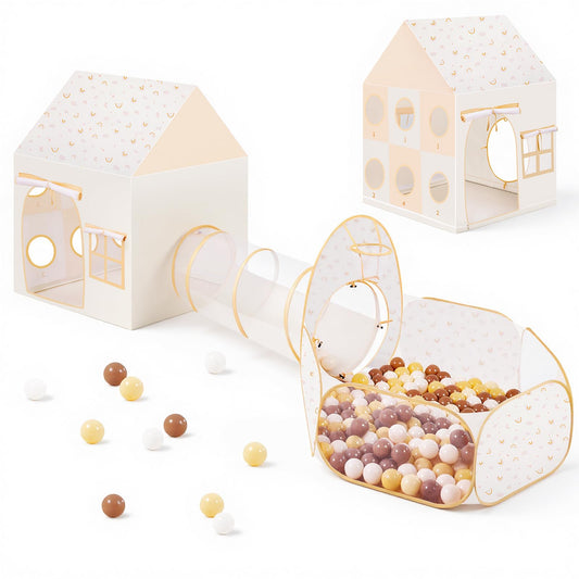 PIIKAGO 3-in-1 play tent with tunnel and ball pit for active indoor fun.
