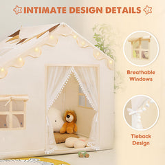 PIIKAGO Kids Tent with tiny flags adds charming decor for imaginative play