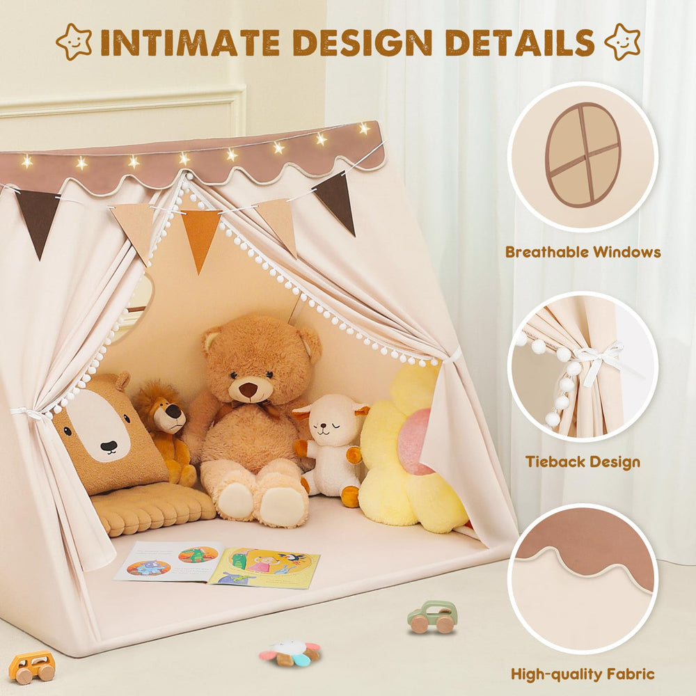 PIIKAGO play tent with decorative flags enhances room decor and imagination.
